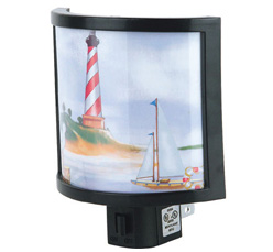Rotating Lighthouse and Sailboat Night Light