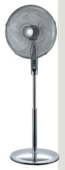 Chrome Pedestal Fan with Mesh Grill