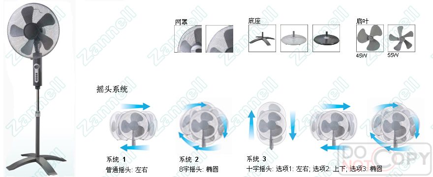 Oscillating Pedestal Fan with Multiple Modes