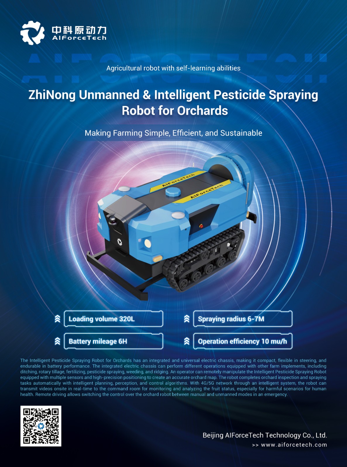 ZhiNong Unmanned & Intelligent Pesticide Sparying robot for Orchards - Image 2
