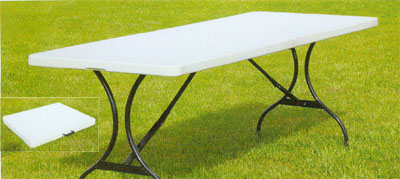 Folding Rectangular Table with Metal Legs