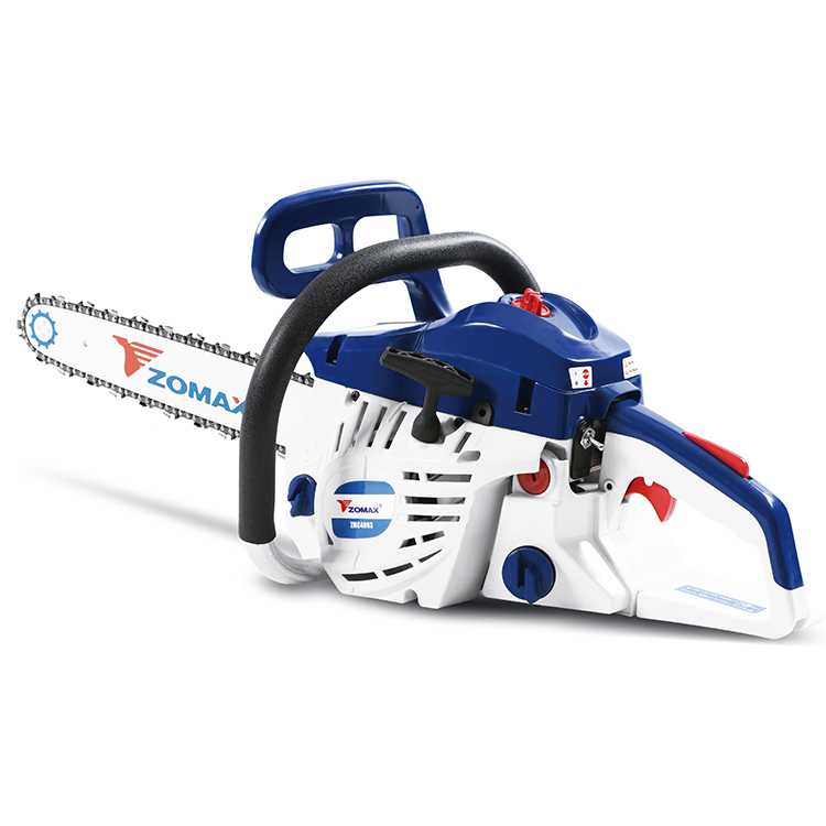 Front view of the gasoline chainsaw