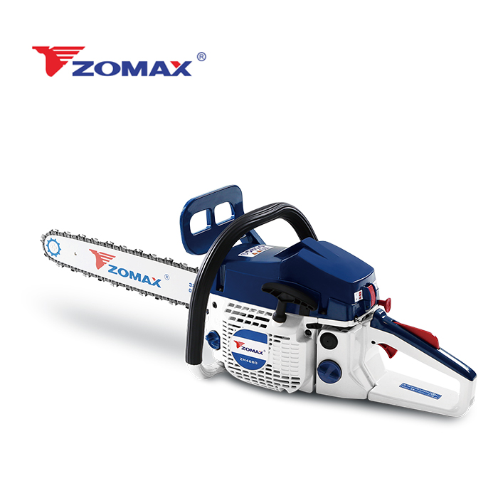 Side profile of the gasoline chainsaw