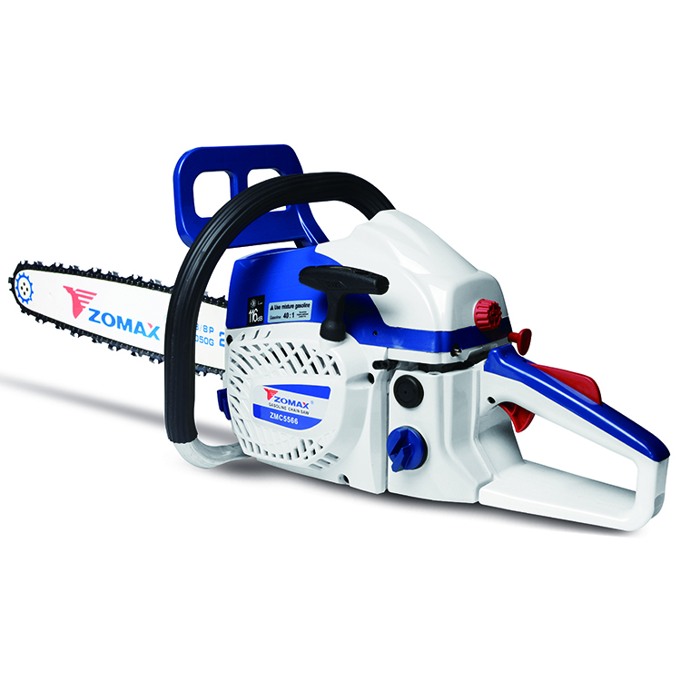 Side profile of the gasoline chainsaw