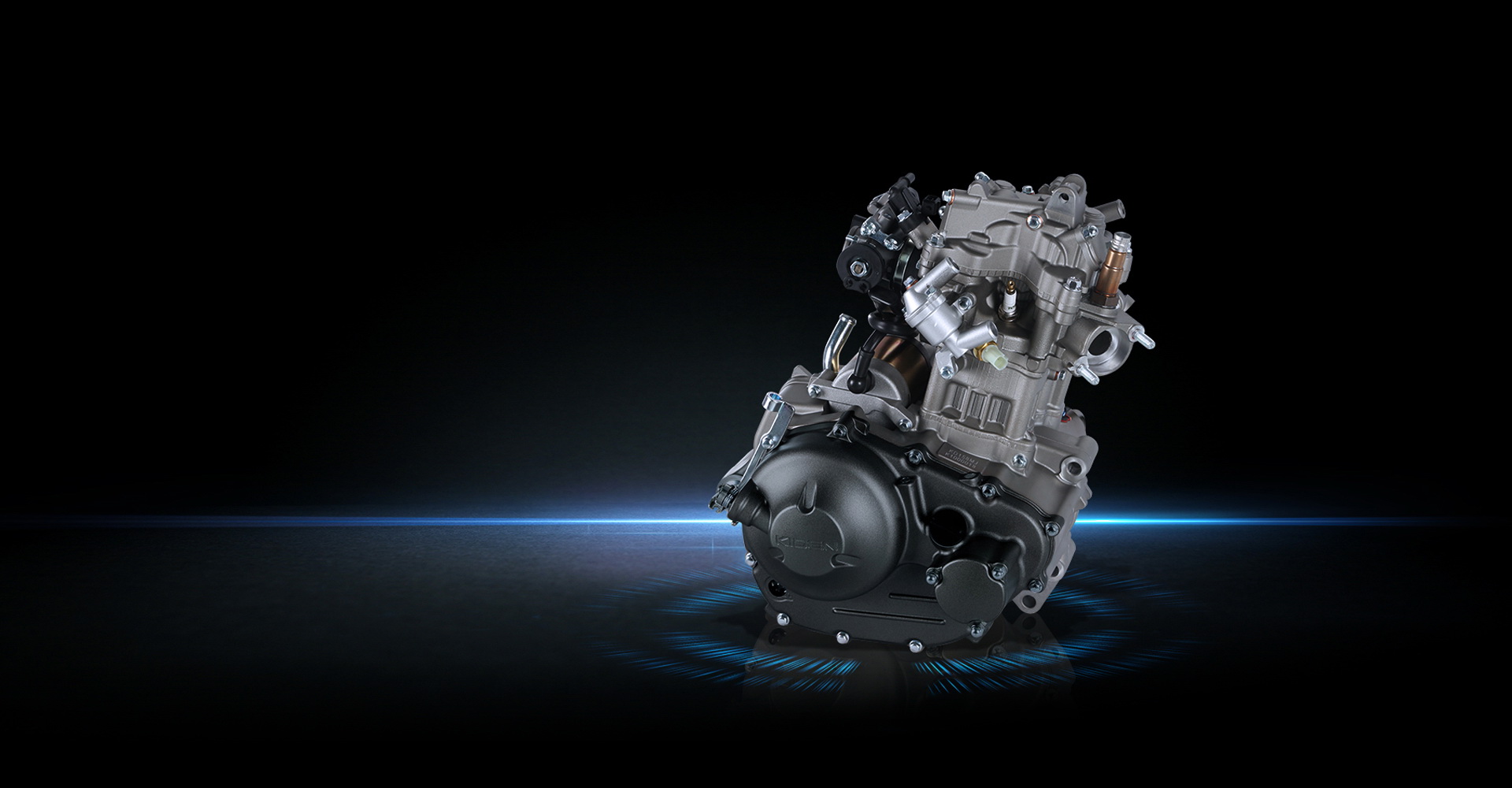 Liquid-cooled engine detail