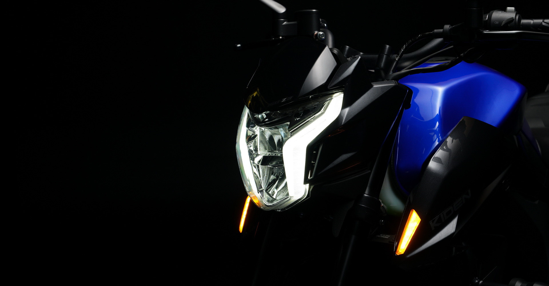 Front view of motorcycle headlight