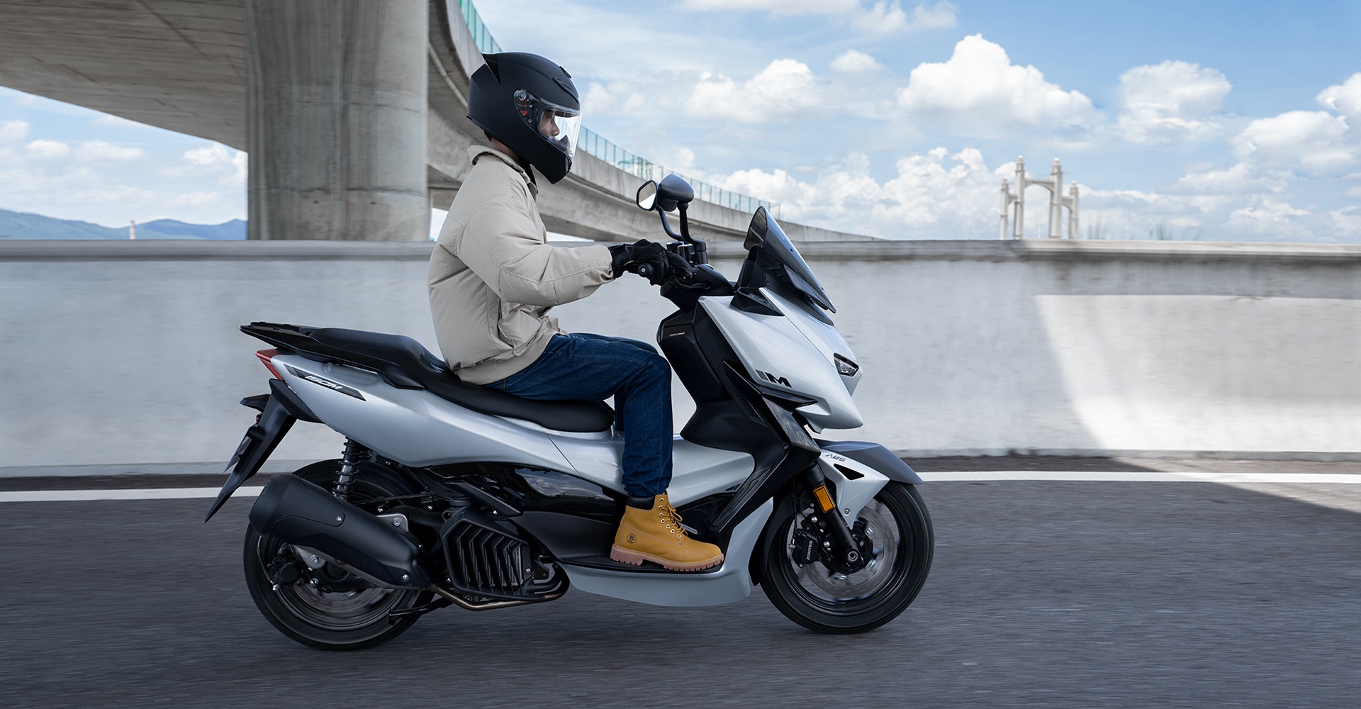 Modern scooter front view