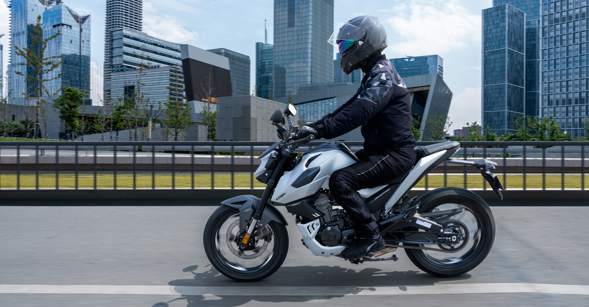 Modern street motorcycle with aggressive styling
