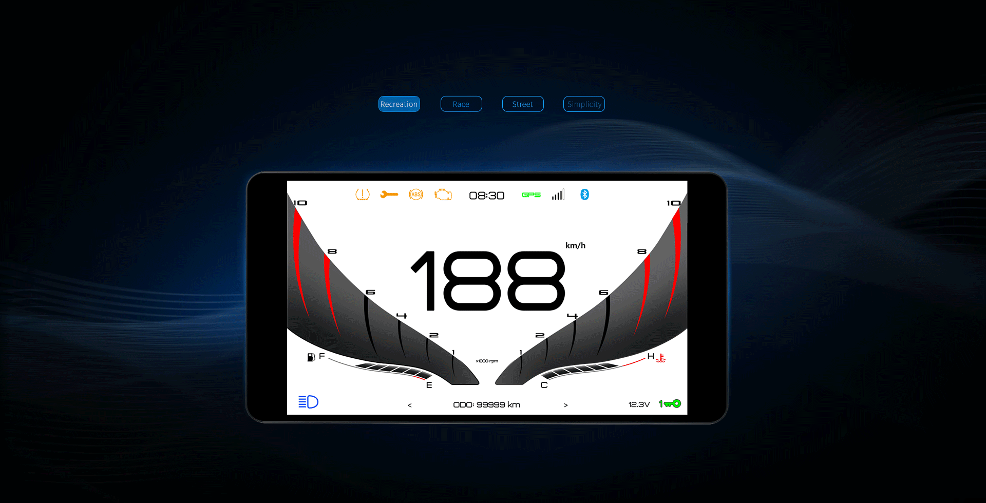 Digital instrument cluster display