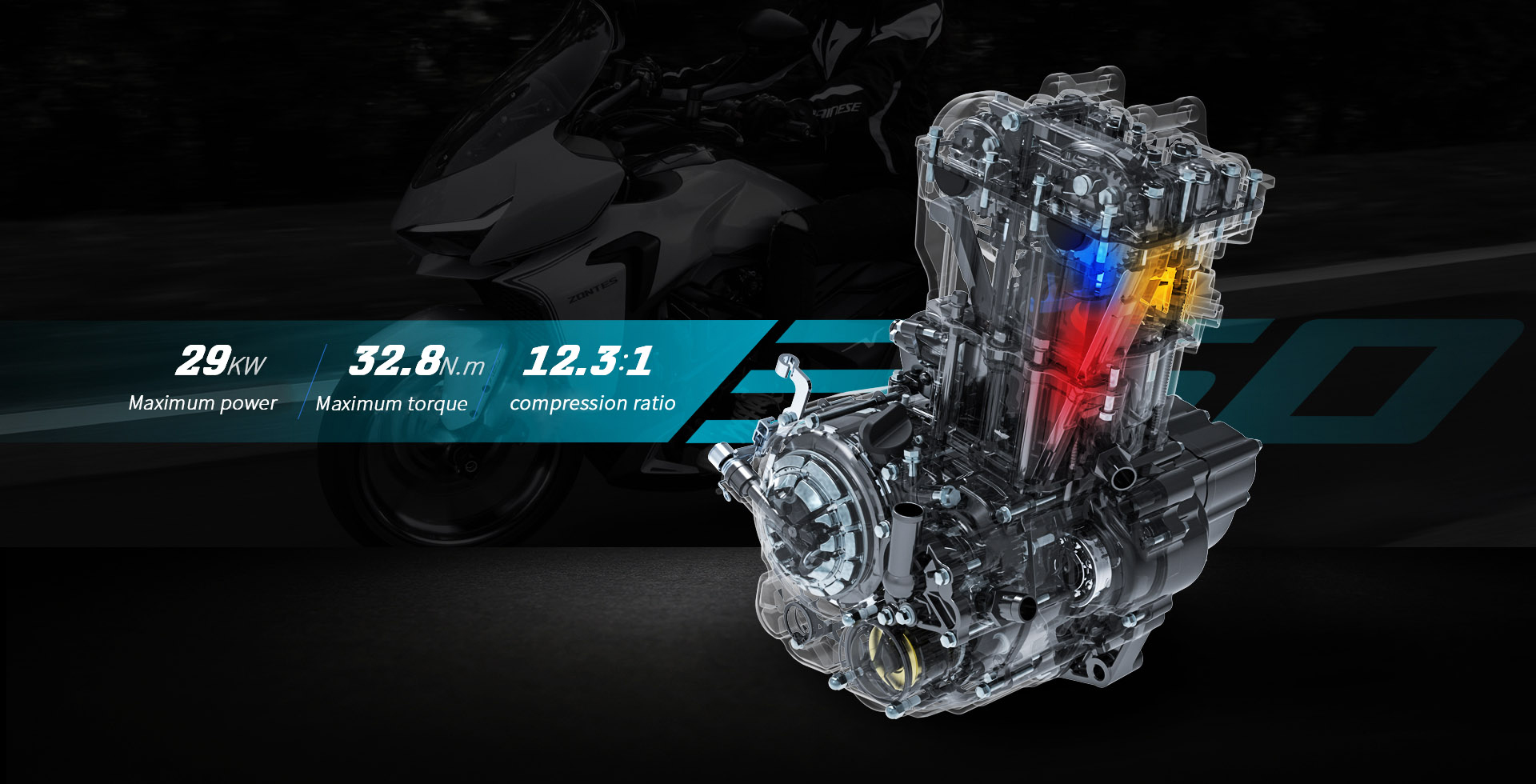 Technical engine performance graphic