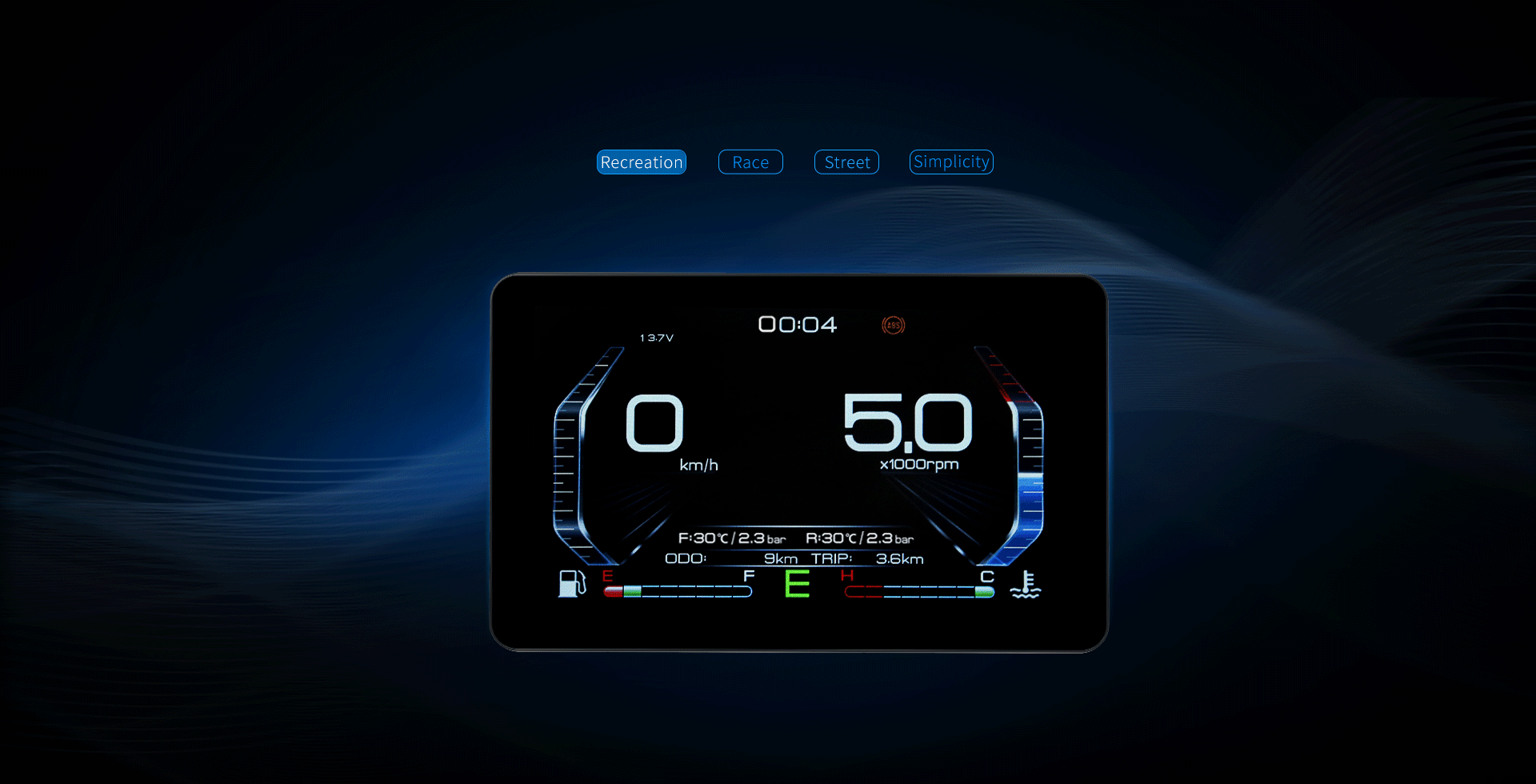 Digital dashboard display with multiple interface modes
