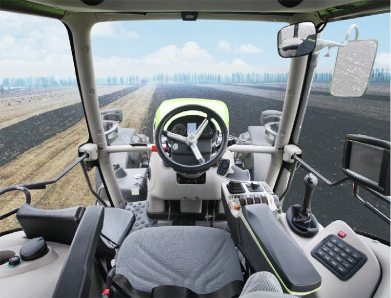 Interior view of the panoramic tractor cabin