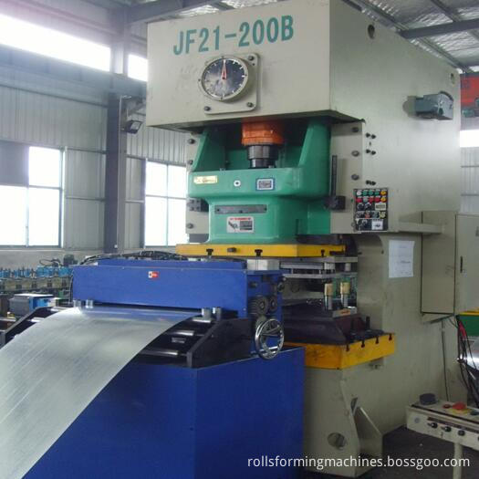 Close up of the roll forming station