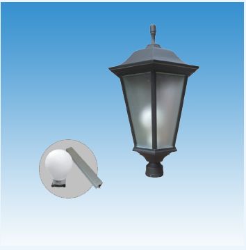 Outdoor Post Lantern with Frosted Glass