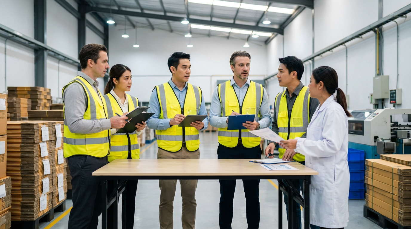 Merhein team conducting factory audit and quality inspection