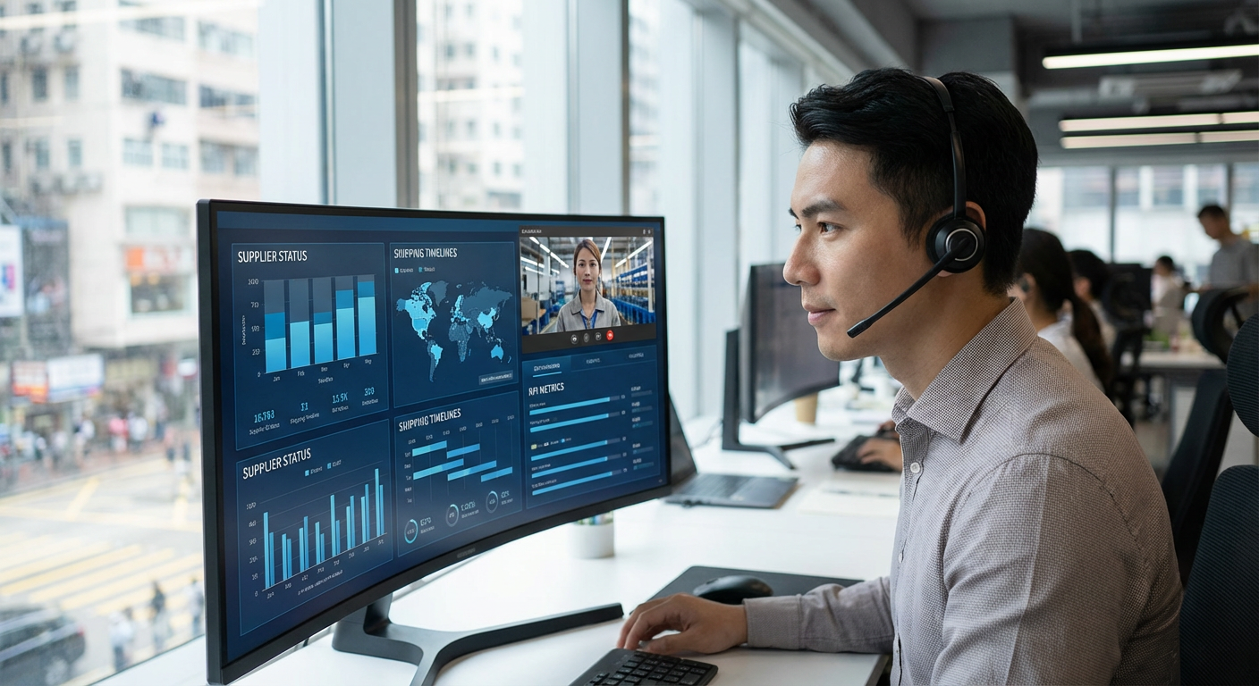 Responsable supply chain examinant un tableau de bord multi-fournisseurs
